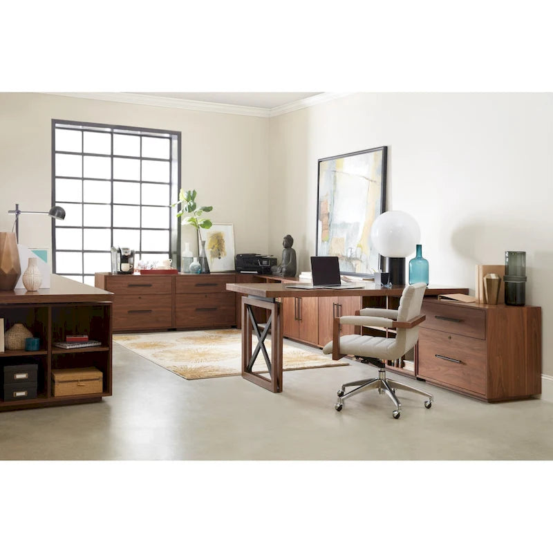 Caisson à dossiers latéral minimaliste de style artisan, largeur 32, pour bureau à domicile