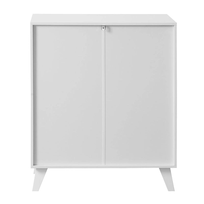 Moderner Aufbewahrungsschrank mit 2 Glastüren und verstellbarem Einlegeboden für das Wohnzimmer