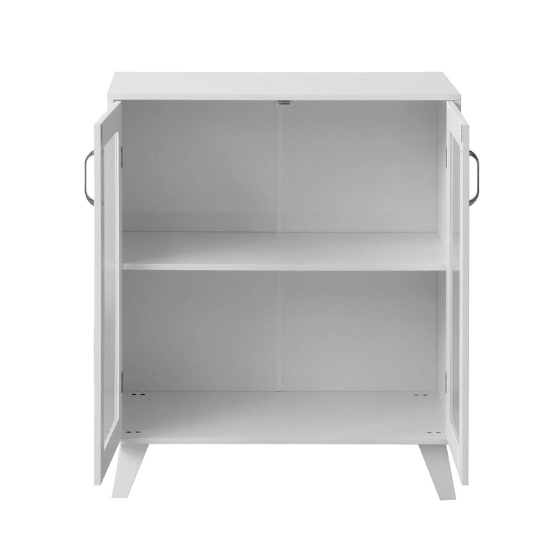 Moderner Aufbewahrungsschrank mit 2 Glastüren und verstellbarem Einlegeboden für das Wohnzimmer