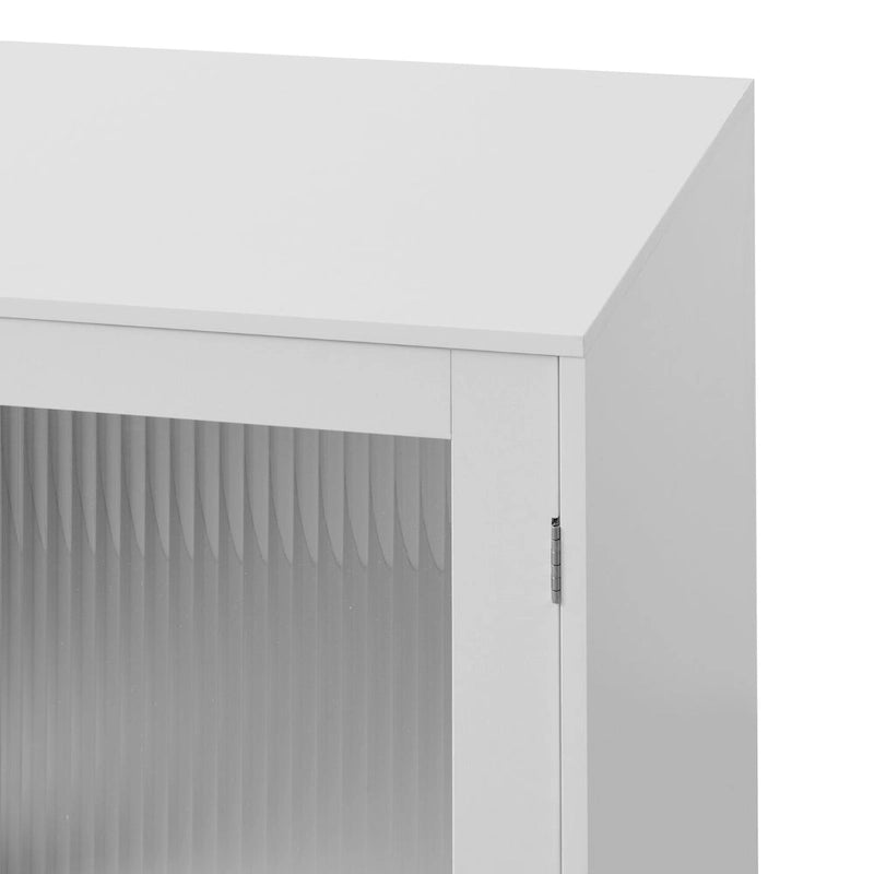 Moderner Aufbewahrungsschrank mit 2 Glastüren und verstellbarem Einlegeboden für das Wohnzimmer
