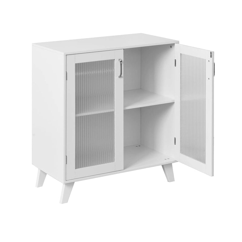 Moderner Aufbewahrungsschrank mit 2 Glastüren und verstellbarem Einlegeboden für das Wohnzimmer