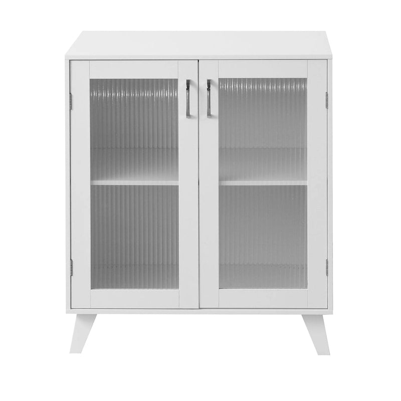 Moderner Aufbewahrungsschrank mit 2 Glastüren und verstellbarem Einlegeboden für das Wohnzimmer