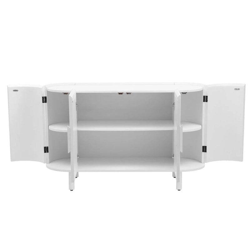 Curved Design Light Luxury Sideboard with Adjustable Shelves