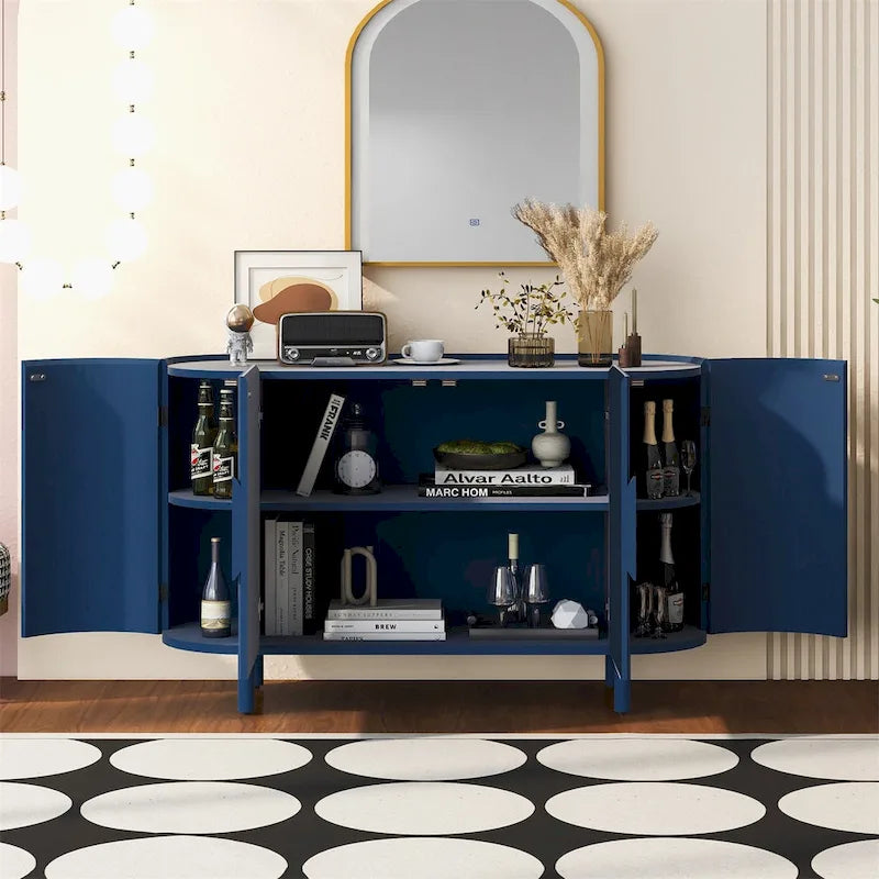 Sideboard mit geschwungenem Design im Light-Luxury-Stil und verstellbaren Einlegeböden
