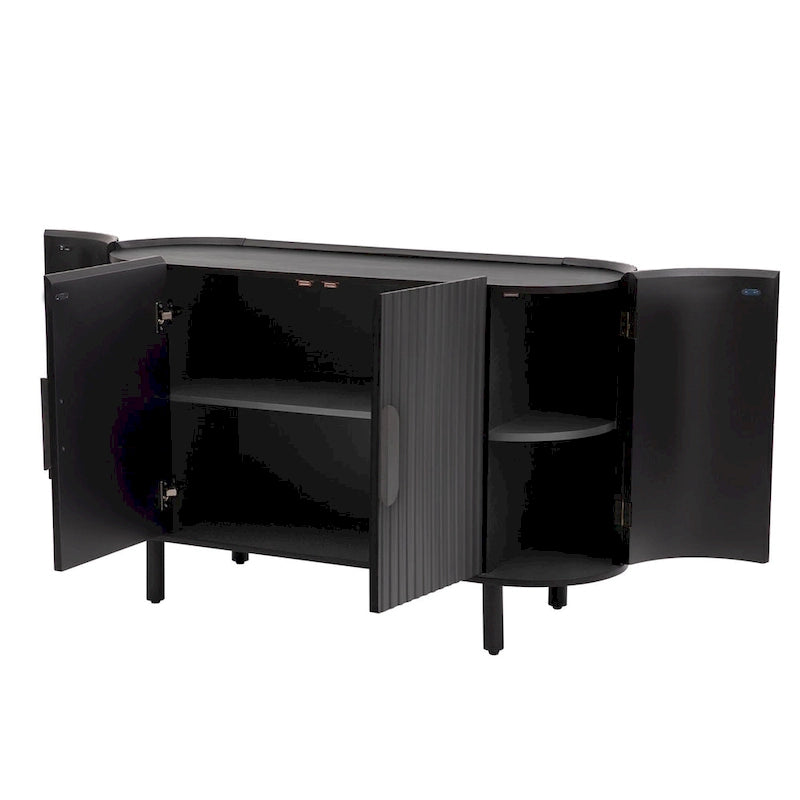 Sideboard mit geschwungenem Design im Light-Luxury-Stil und verstellbaren Einlegeböden