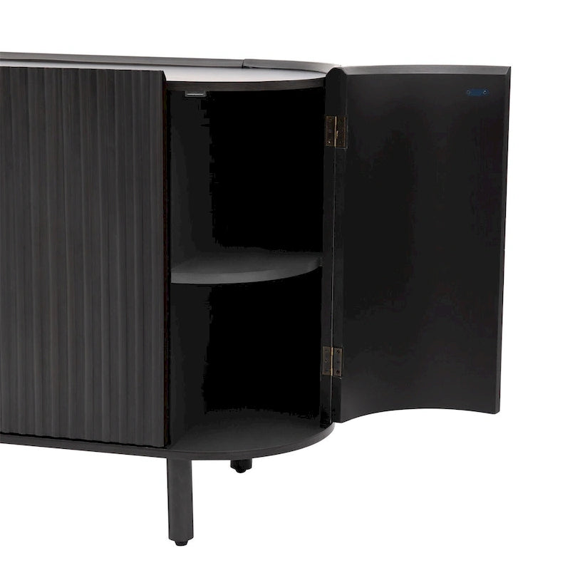 Sideboard mit geschwungenem Design im Light-Luxury-Stil und verstellbaren Einlegeböden