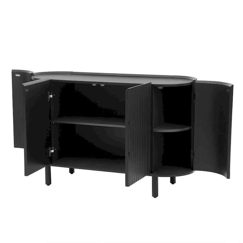 Sideboard mit geschwungenem Design im Light-Luxury-Stil und verstellbaren Einlegeböden