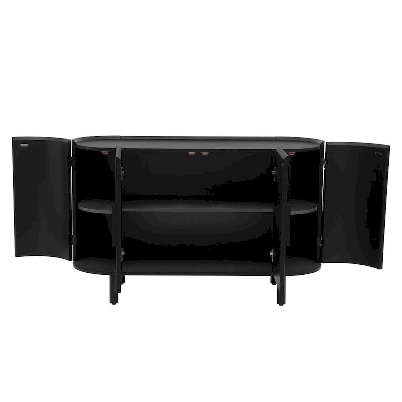 Sideboard mit geschwungenem Design im Light-Luxury-Stil und verstellbaren Einlegeböden