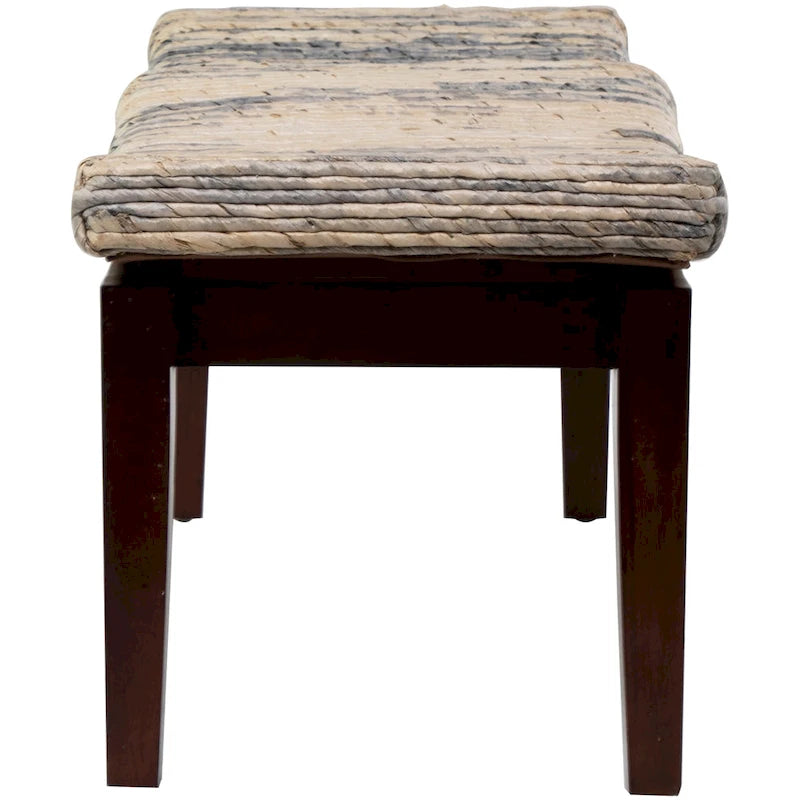 Wood Handmade Woven Bench - Brown - 17W x 47L x 18H