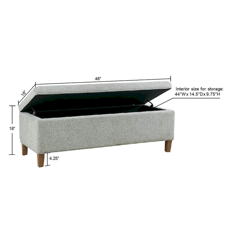 Blue Soft Close Upholstered Storage Bench