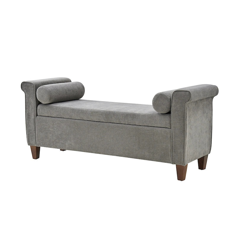 54.3" Wide Traditional Storage Bench with 2 Pillows