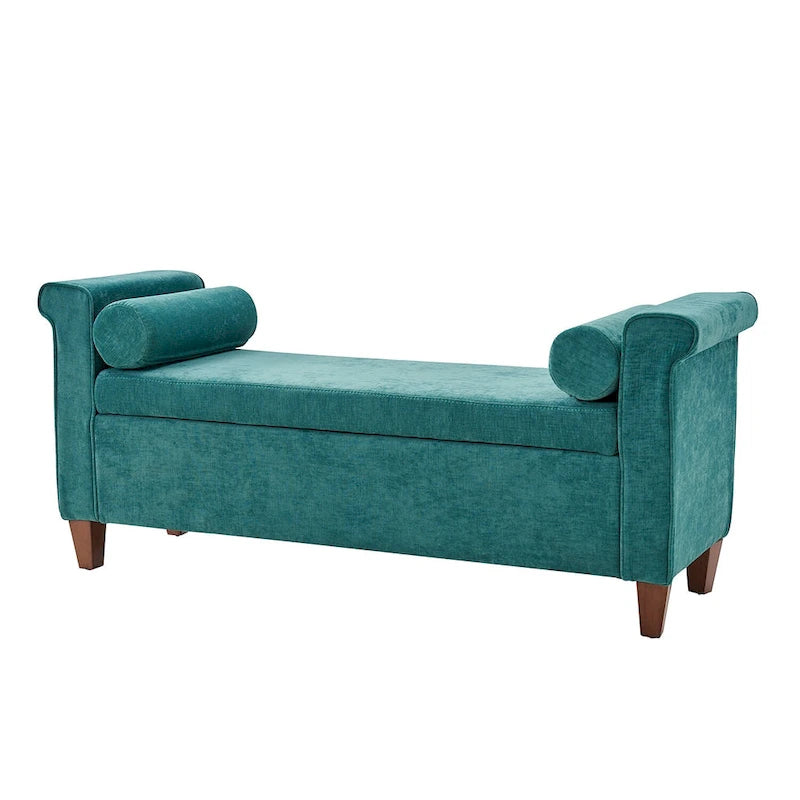 54.3" Wide Traditional Storage Bench with 2 Pillows