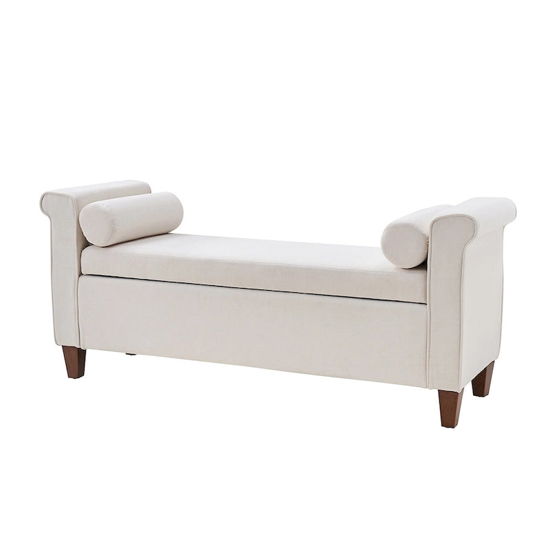 54.3" Wide Traditional Storage Bench with 2 Pillows