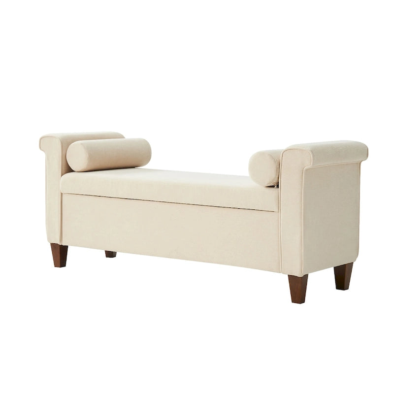 54.3" Wide Traditional Storage Bench with 2 Pillows