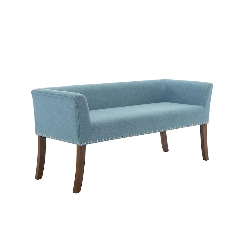 Fabric Upholstered Accent Bench with Rubberwood Legs