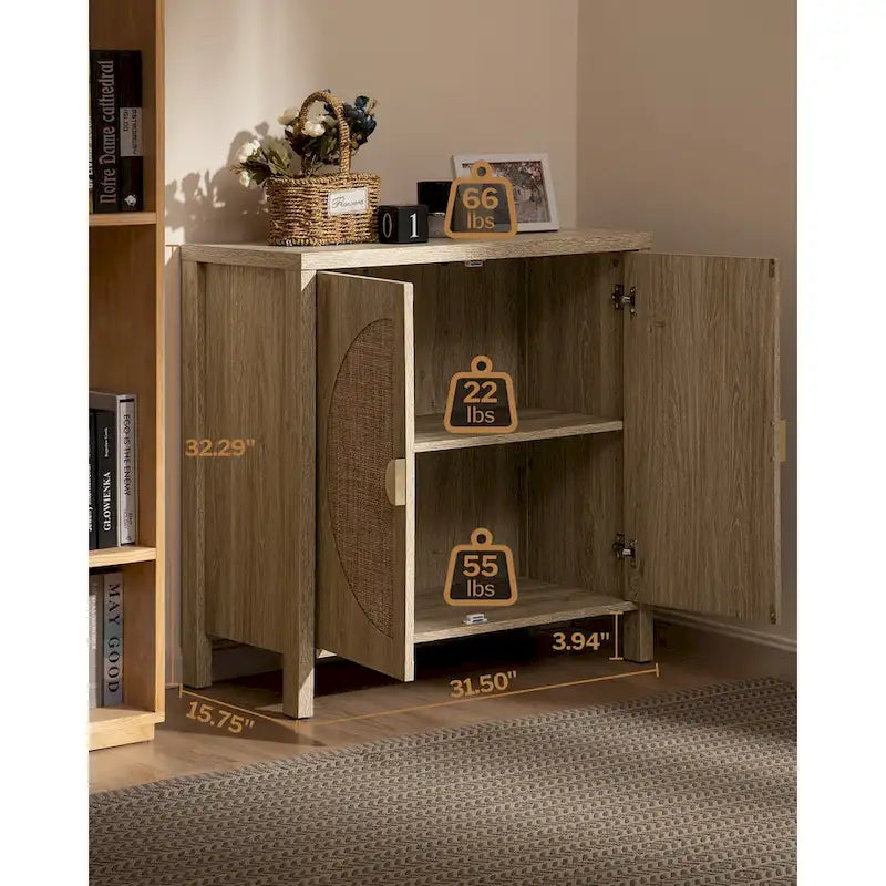 Rattan-Sideboard zur Aufbewahrung