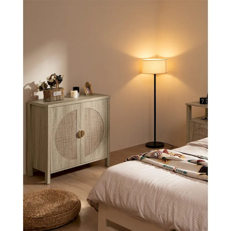 Rattan Sideboard Storage Cabinet