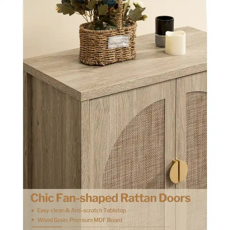 Rattan Sideboard Storage Cabinet