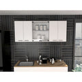 Meuble mural de 59" avec porte en verre et supports métalliques