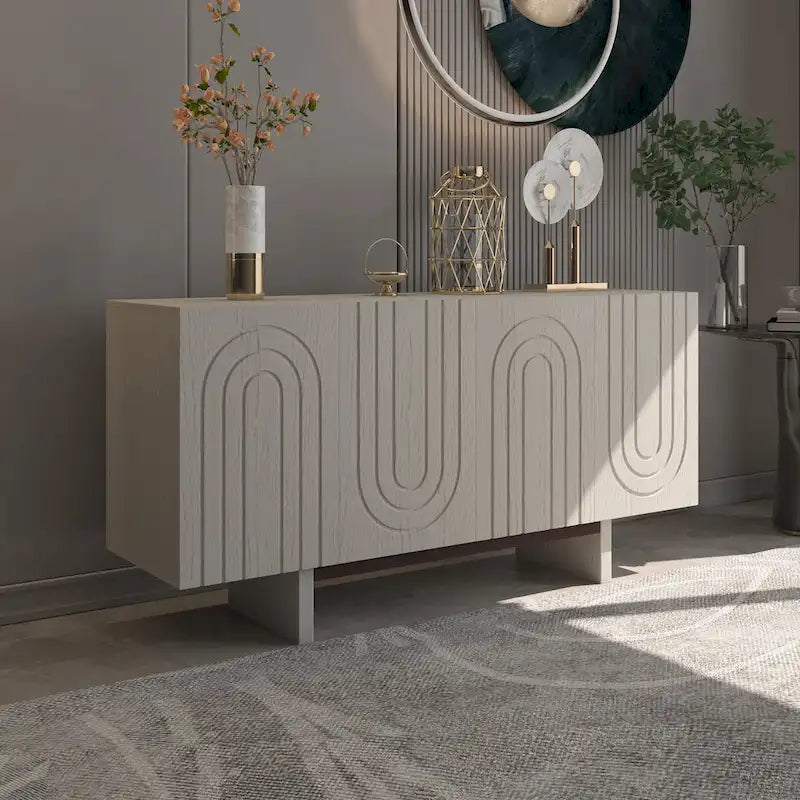 Nowoczesna dekoracyjna szafka ze schowkiem typu sideboard z 4 drzwiami