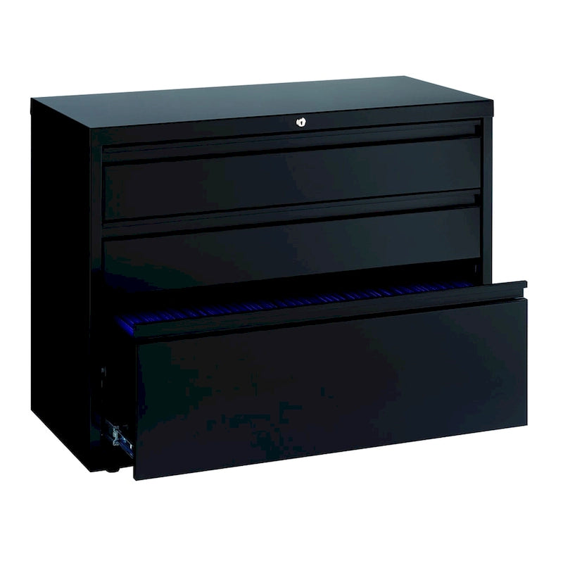 36 Wide 3-Drawer Lateral File Cabinet, Black