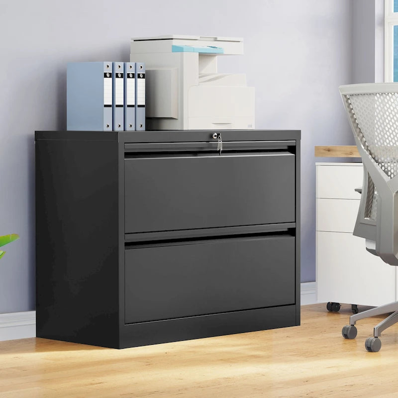 2-Drawer Metal Lateral File Cabinet with Lock