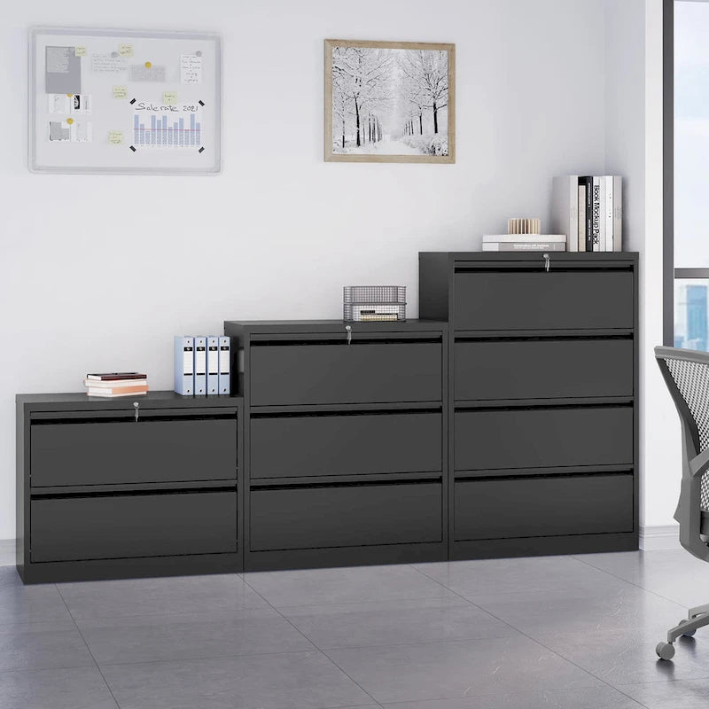 Metall-Aktenschrank mit 2 Schubladen und Schloss