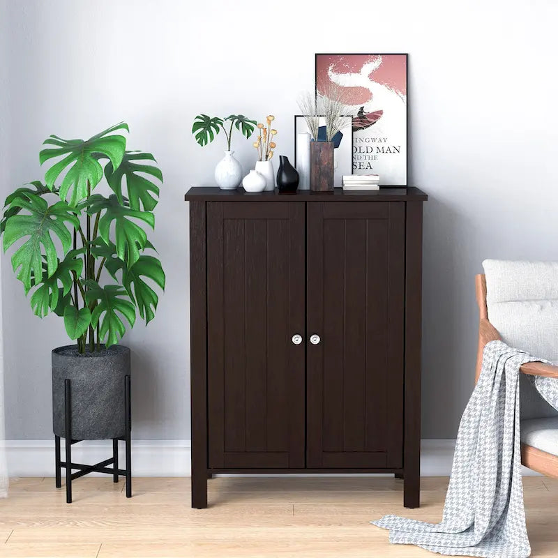 Bathroom Floor Cabinet with Double Doors