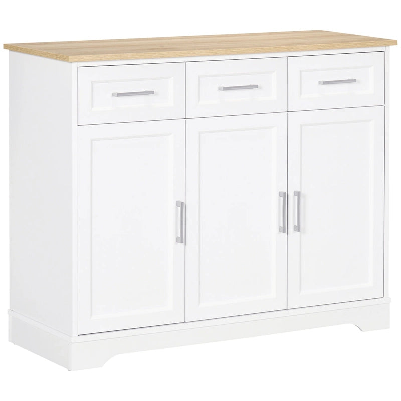 Kitchen Sideboard Buffet Cabinet with 3 Drawers, Cabinets and Adjustable Shelf
