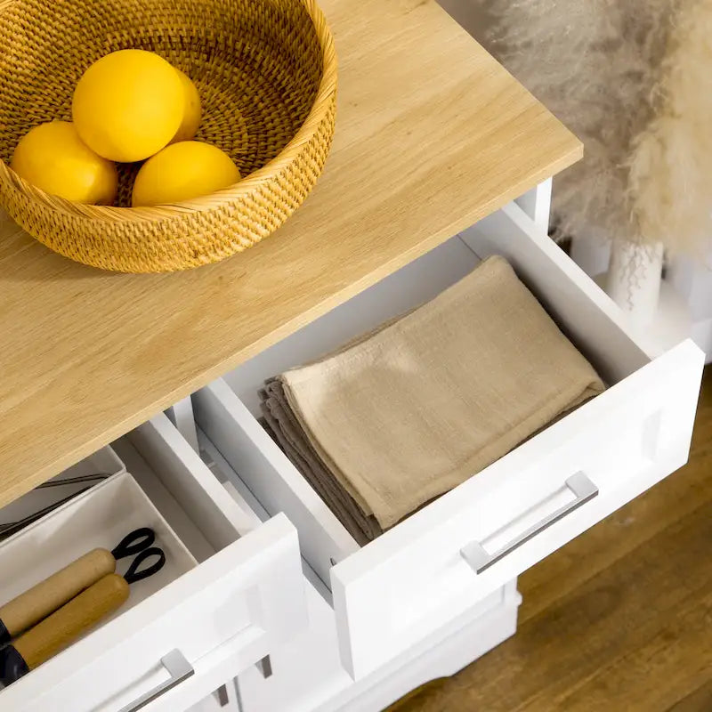 Küchen-Sideboard-Buffetschrank mit 3 Schubladen, Schränken und verstellbarem Einlegeboden