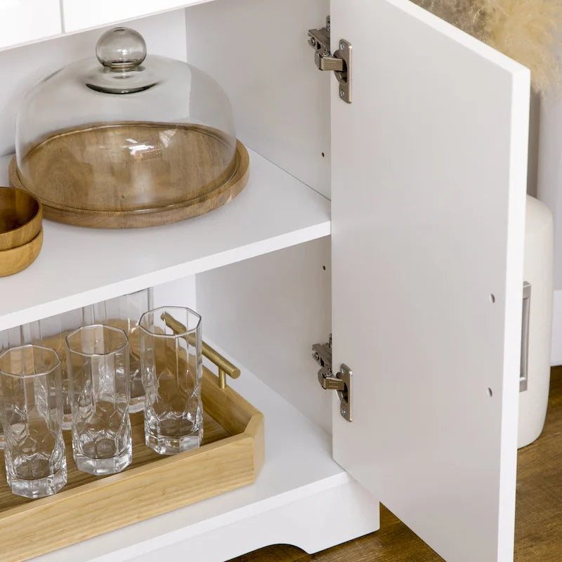 Küchen-Sideboard-Buffetschrank mit 3 Schubladen, Schränken und verstellbarem Einlegeboden