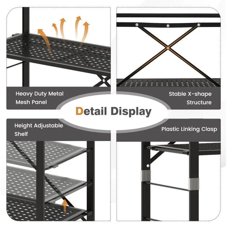 Étagères réglables à 5 niveaux avec roulettes pour garage, cuisine et balcon