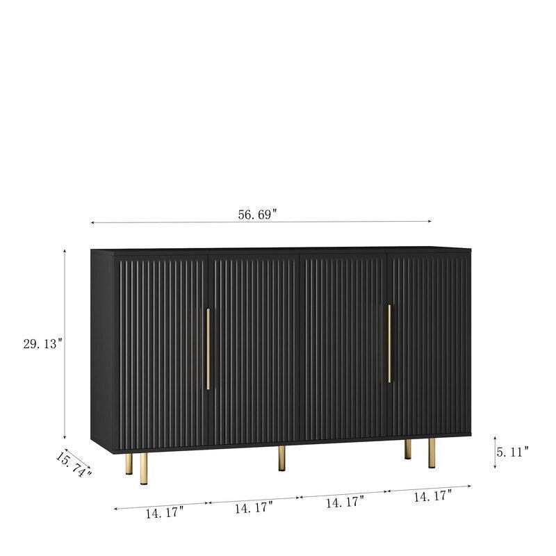 56.69W Modern Cabinet with Storage and Adjustable Shelves