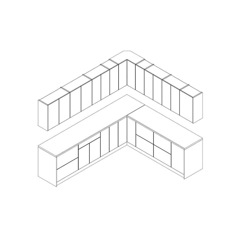 Weiße matte Küchenunterschrankfront - 10x8.5Ft breit (102x120)