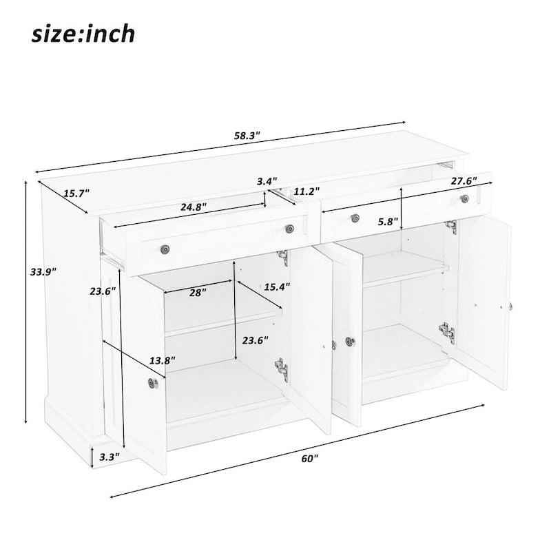 Küchenanrichte und Buffetschrank mit Stauraum