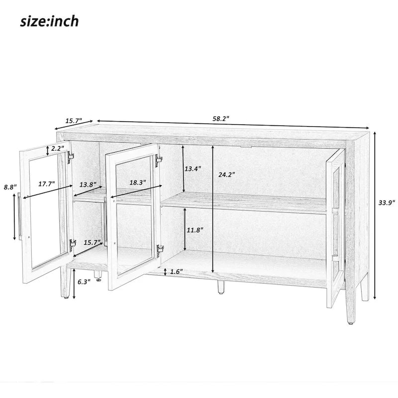 Holzschrank mit Türen und verstellbarem Einlegeboden