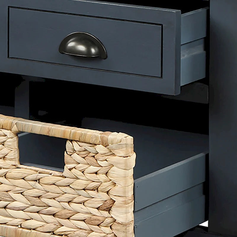 Farmhouse Style Storage Bench with Removable Seat Cushion
