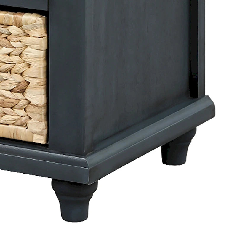 Farmhouse Style Storage Bench with Removable Seat Cushion
