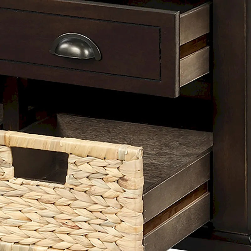 Farmhouse Style Storage Bench with Removable Seat Cushion