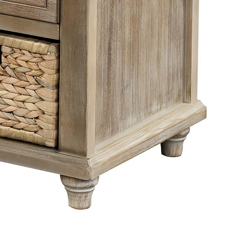 Farmhouse Style Storage Bench with Removable Seat Cushion