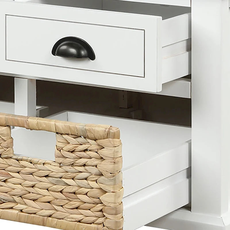 Farmhouse Style Storage Bench with Removable Seat Cushion
