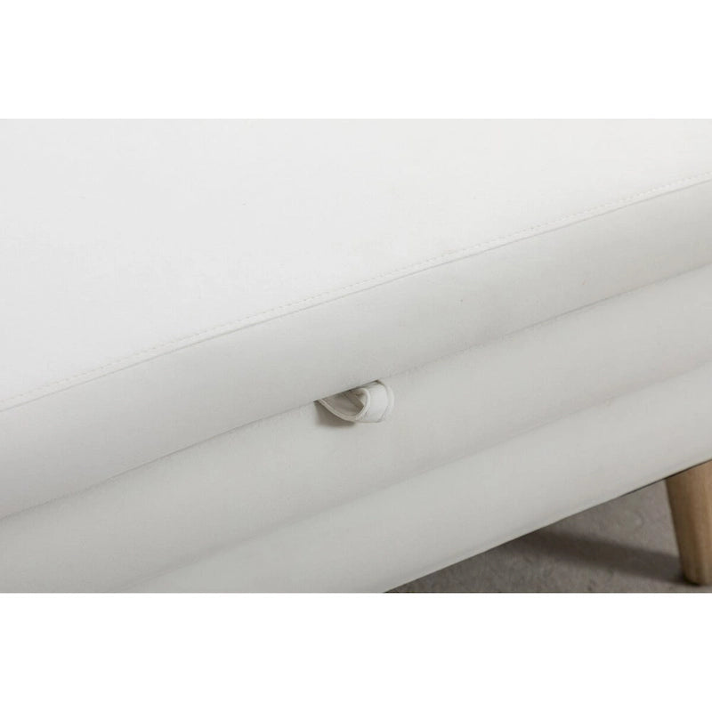 Velvet Fabric Storage Bench with Wood Legs