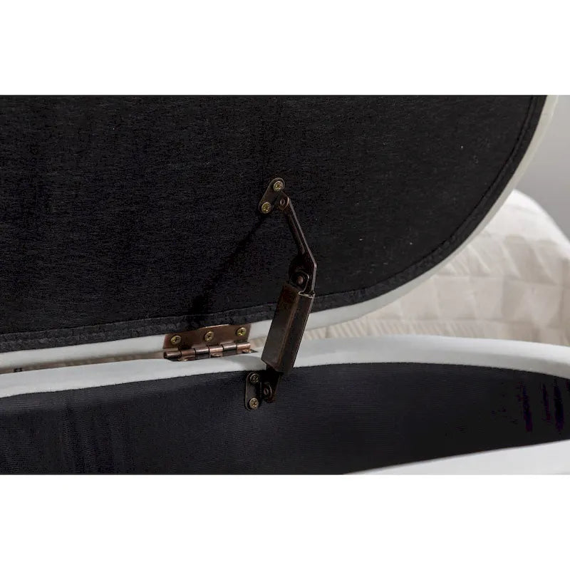 Velvet Fabric Storage Bench with Wood Legs