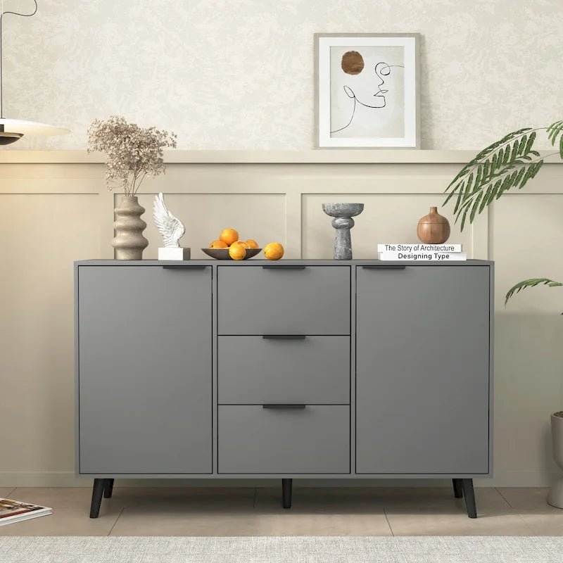 Sideboard Buffet Cabinet with Storage, 47.2" Kitchen Cabinet with 3 Drawers & 2 Doors