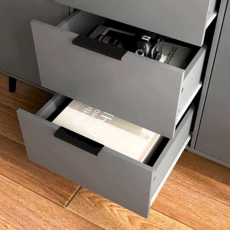 Sideboard-Buffetschrank mit Stauraum, 47.2" Küchenschrank mit 3 Schubladen und 2 Türen