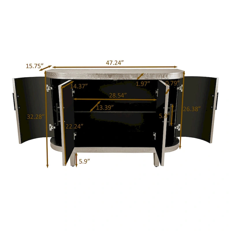 Geschwungenes Sideboard mit Stauraum