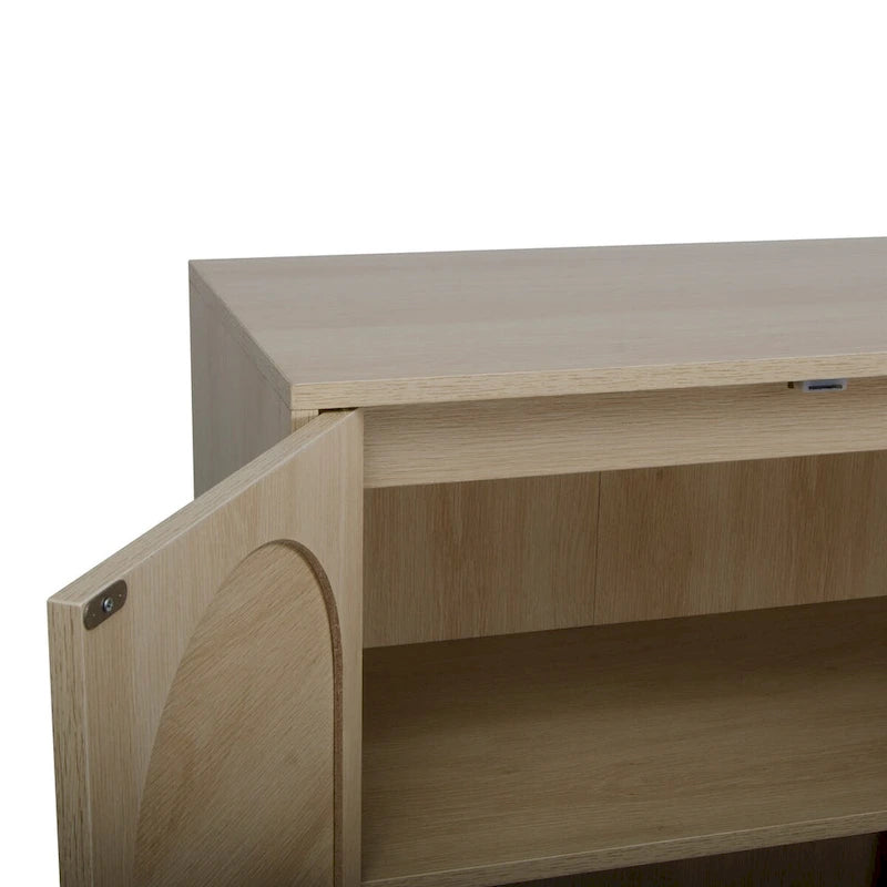 Hoher Schrank mit 2 Türen und verstellbarem Einlegeboden, freistehender Aufbewahrungsschrank für Wohnzimmer und Schlafzimmer