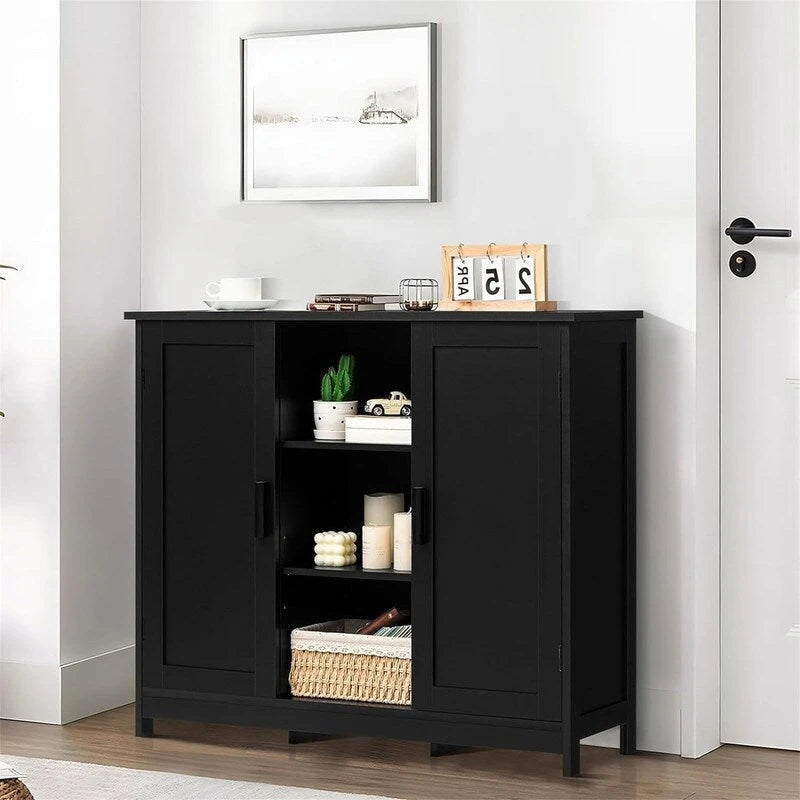 Storage Cabinet with 2 Doors and 4 Shelves