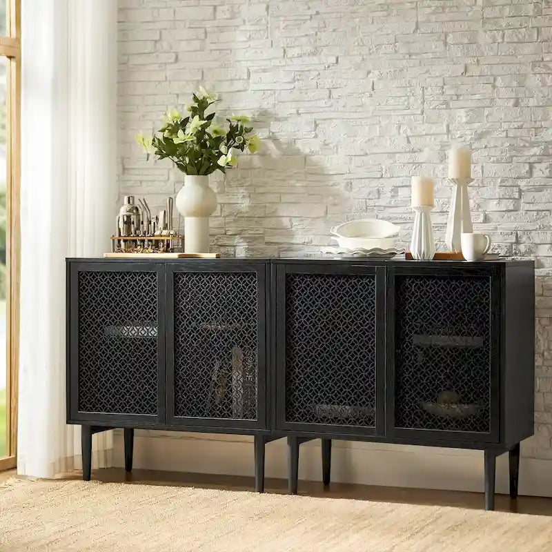 32" Tall 2-Door Accent Cabinet with LED Light