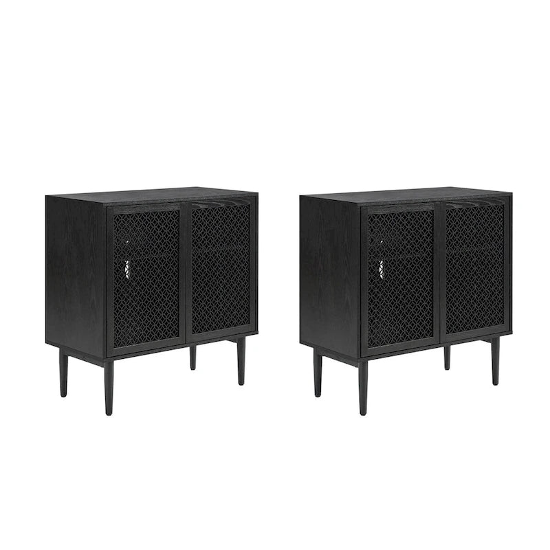 32" Tall 2-Door Accent Cabinet with LED Light